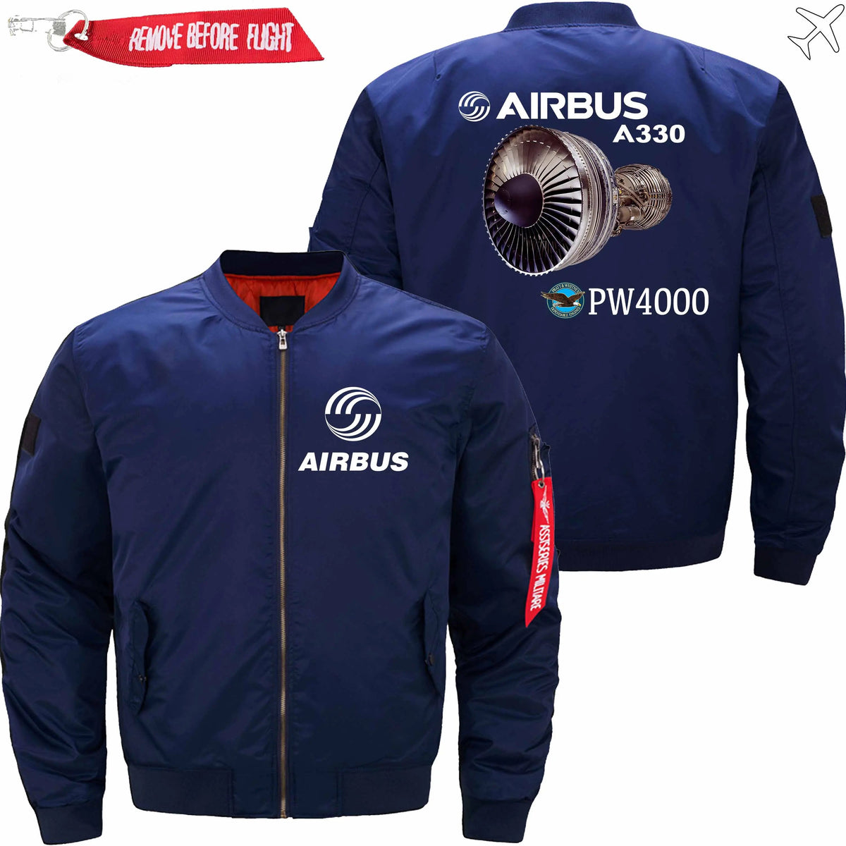 AIRBUS A330 PRATT & WHITNEY PW4000 ENGINE MA-1 BOMBER JACKET FLIGHT JACKET AVIATOR JACKET