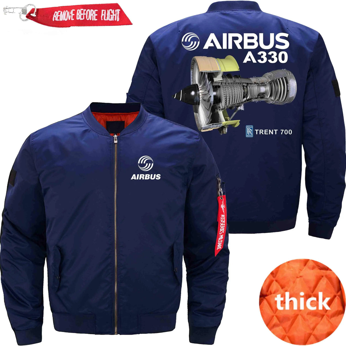 AIRBUS A330 TRENT 700 ROLLS-ROYCE ETET BOMBER JACKET FLIGHT JACKET AVIATOR JACKET