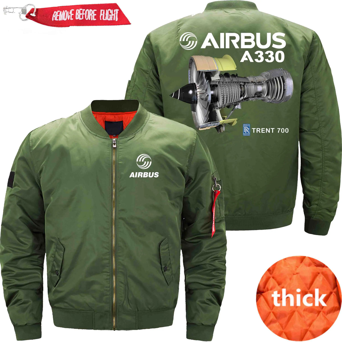 AIRBUS A330 TRENT 700 ROLLS-ROYCE ETET BOMBER JACKET FLIGHT JACKET AVIATOR JACKET