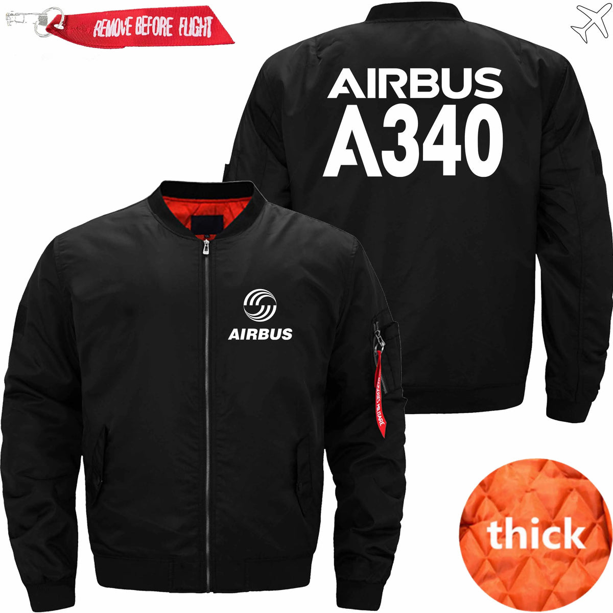 AIRBUS A340 ETET BOMBER JACKET FLIGHT JACKET AVIATOR JACKET