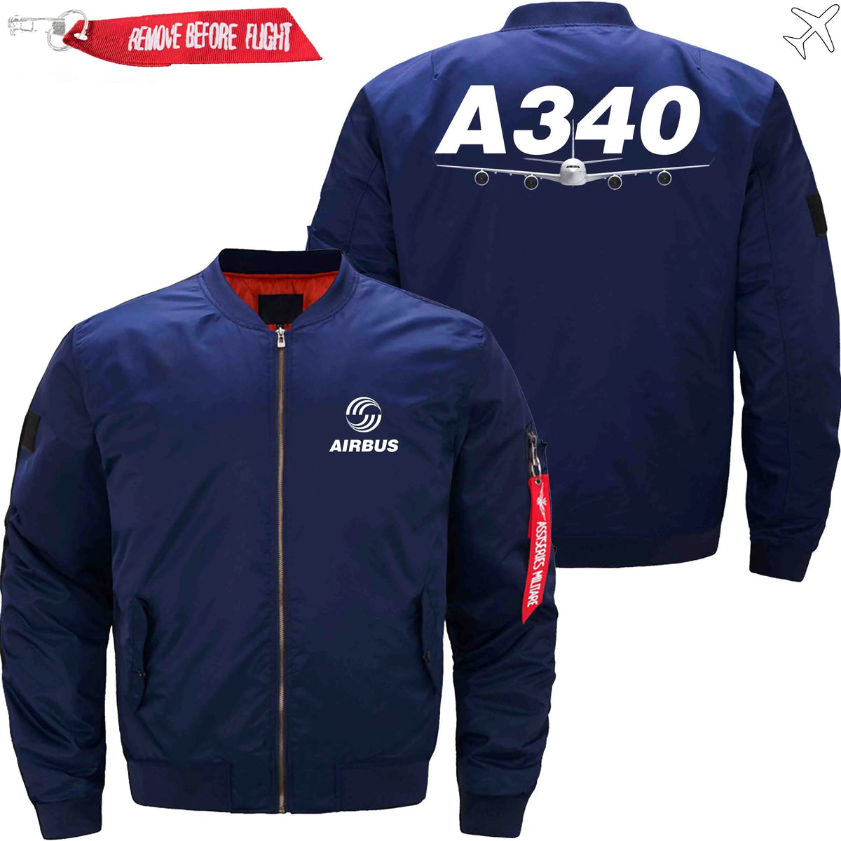 AIRBUS A340 ETET BOMBER JACKET FLIGHT JACKET AVIATOR JACKET