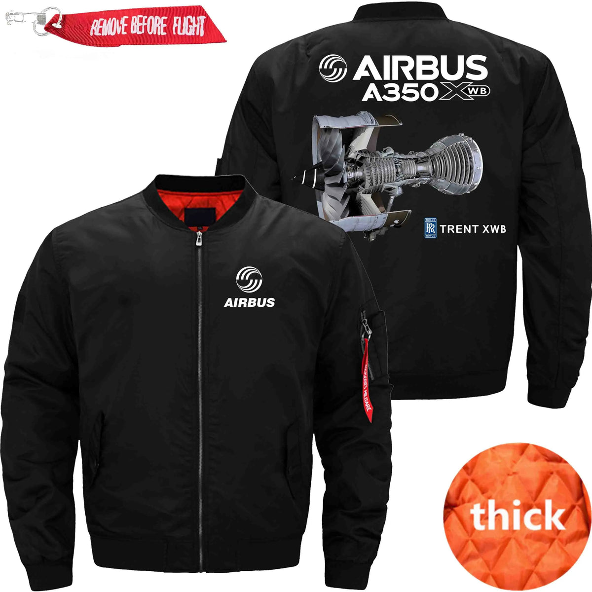 AIRBUS A350 XWB ETET BOMBER JACKET FLIGHT JACKET AVIATOR JACKET