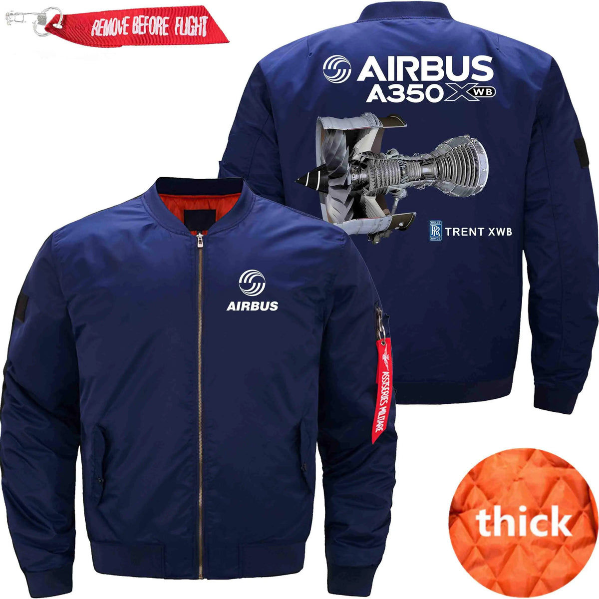 AIRBUS A350 XWB ETET BOMBER JACKET FLIGHT JACKET AVIATOR JACKET