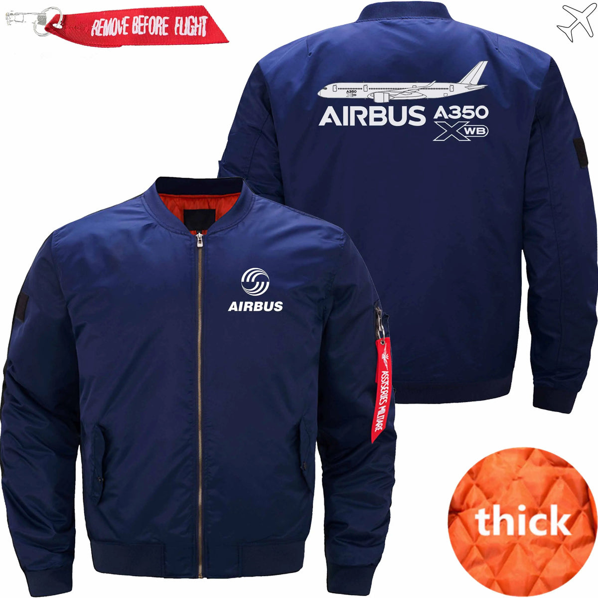 AIRBUS A350XWB MA-1 BOMBER JACKET FLIGHT JACKET AVIATOR JACKET