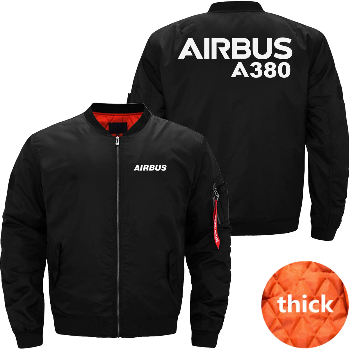 AIRBUS A380 DESIGNED Ma-1 Bomber Jacket Flight Jacket Aviator Jacket