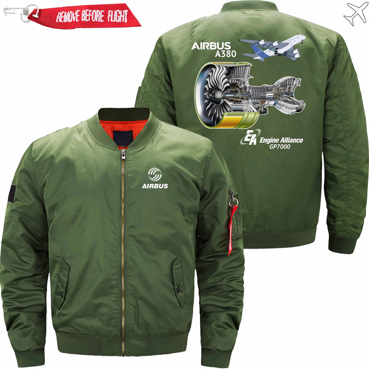 AIRBUS A380 GP7000 ENGINE MA-1 BOMBER JACKET FLIGHT JACKET AVIATOR JACKET