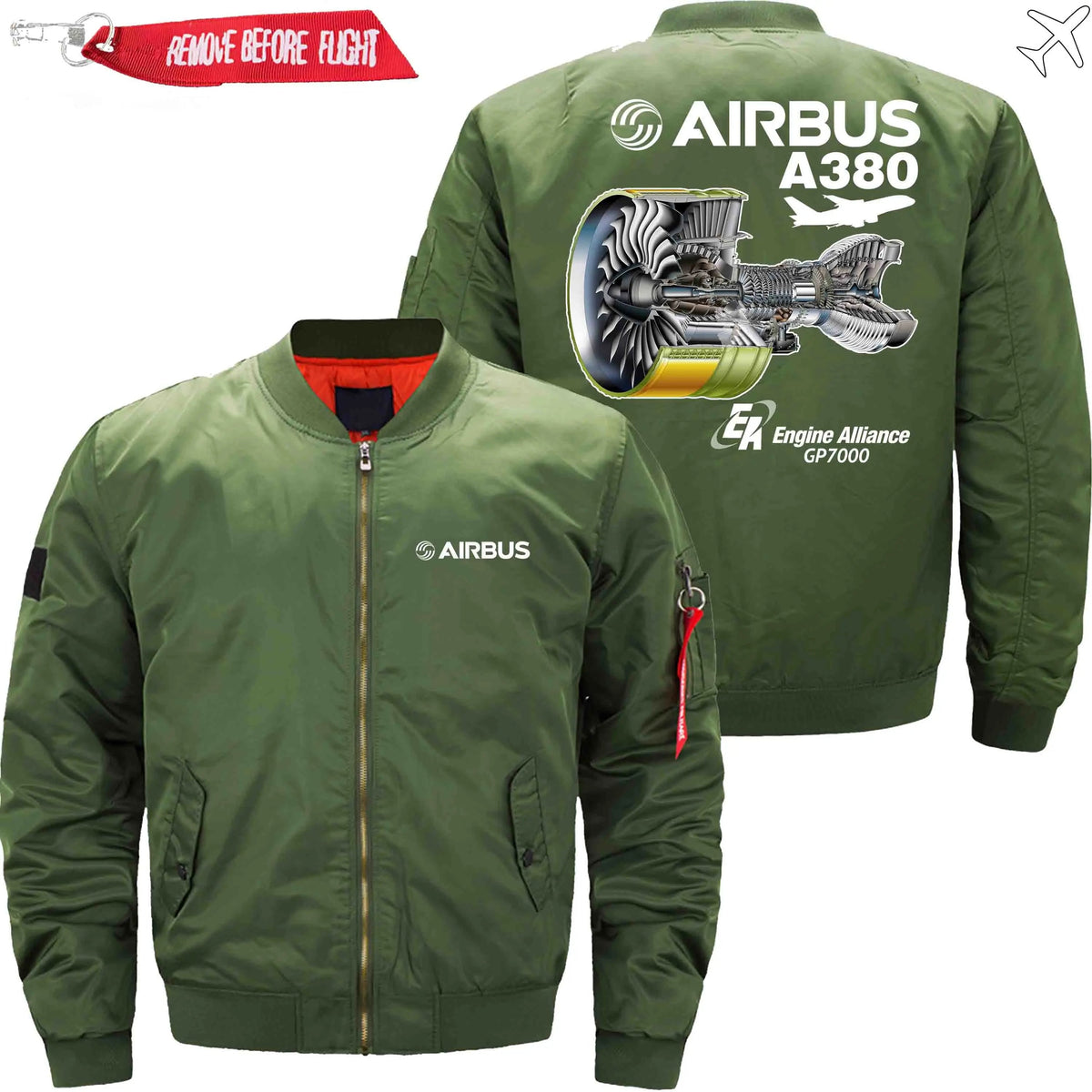 AIRBUS A380 GP7000 ETET BOMBER JACKET FLIGHT JACKET AVIATOR JACKET