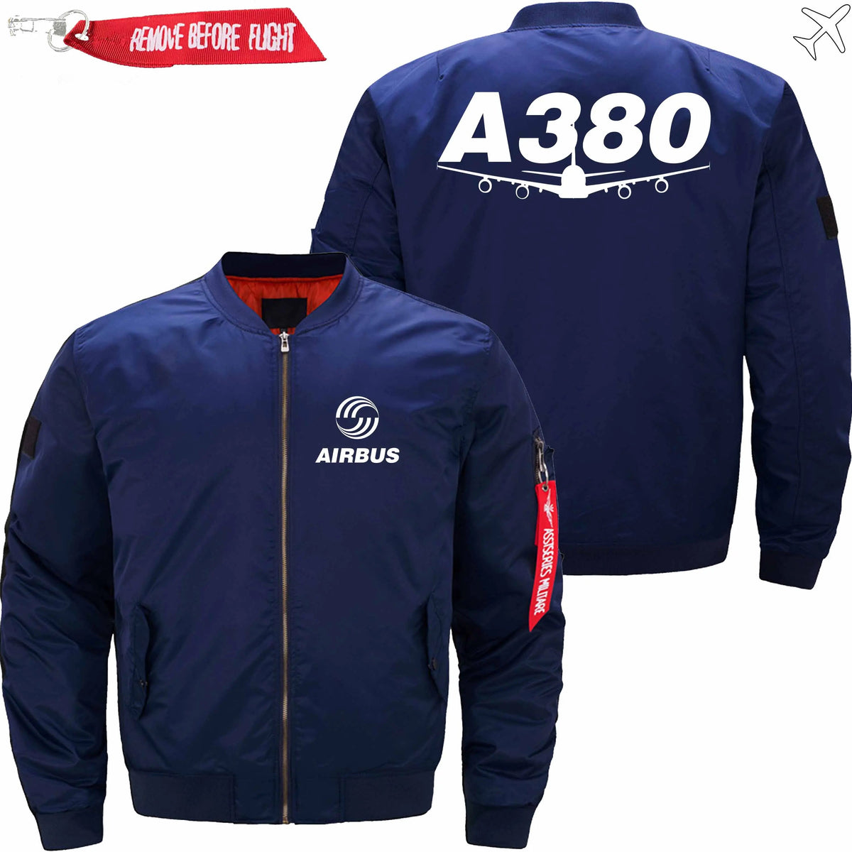 AIRBUS A380 ETET BOMBER JACKET FLIGHT JACKET AVIATOR JACKET