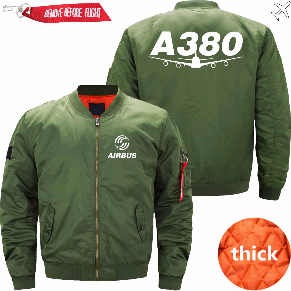 AIRBUS A380 ETET BOMBER JACKET FLIGHT JACKET AVIATOR JACKET