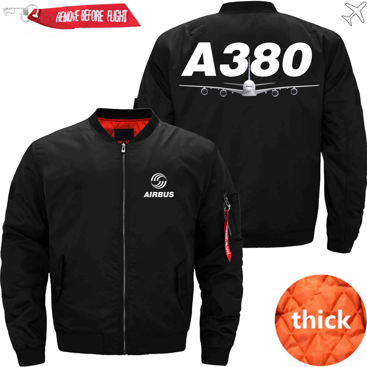 AIRBUS A380 ETET BOMBER JACKET FLIGHT JACKET AVIATOR JACKET