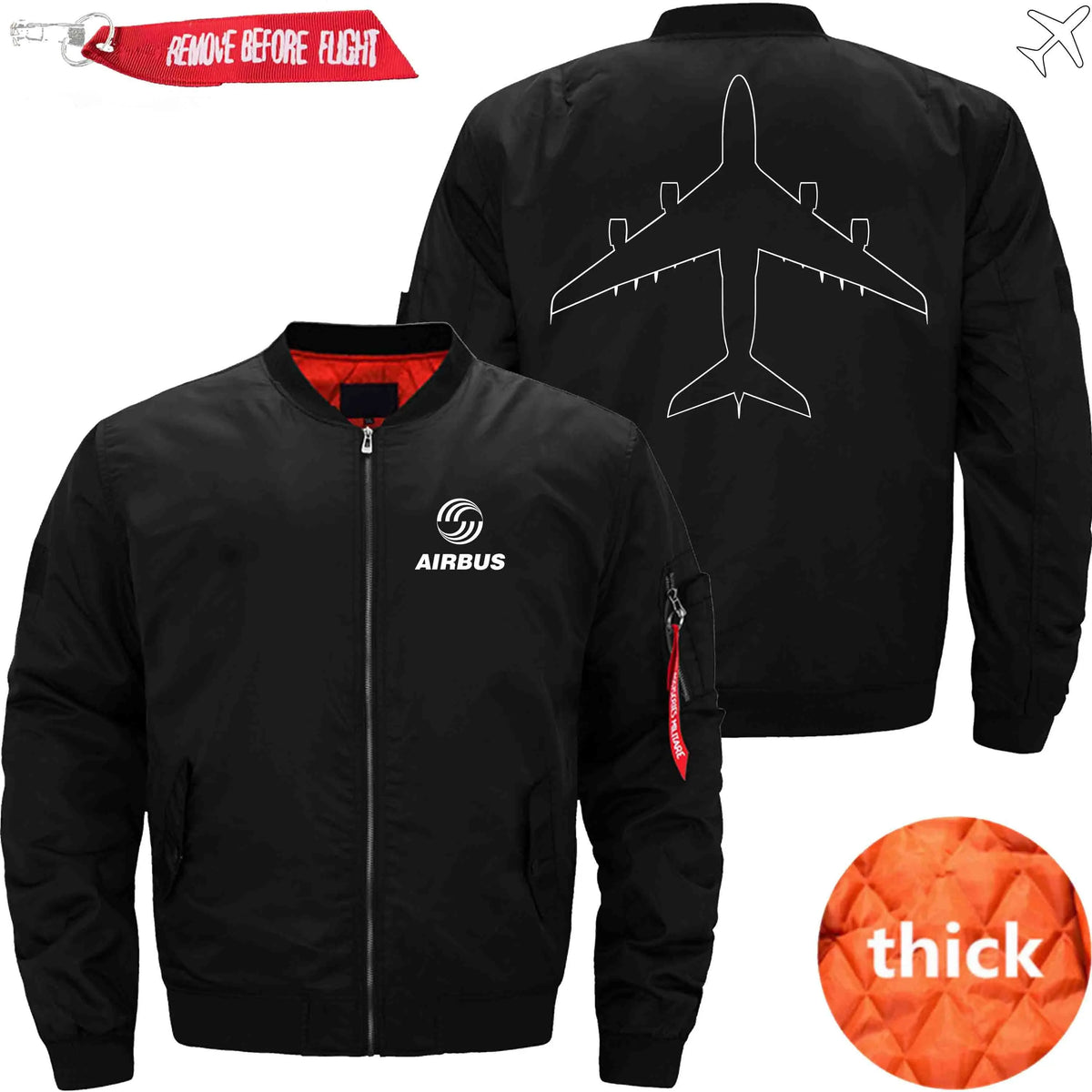 AIRBUS A380 ETET BOMBER JACKET FLIGHT JACKET AVIATOR JACKET