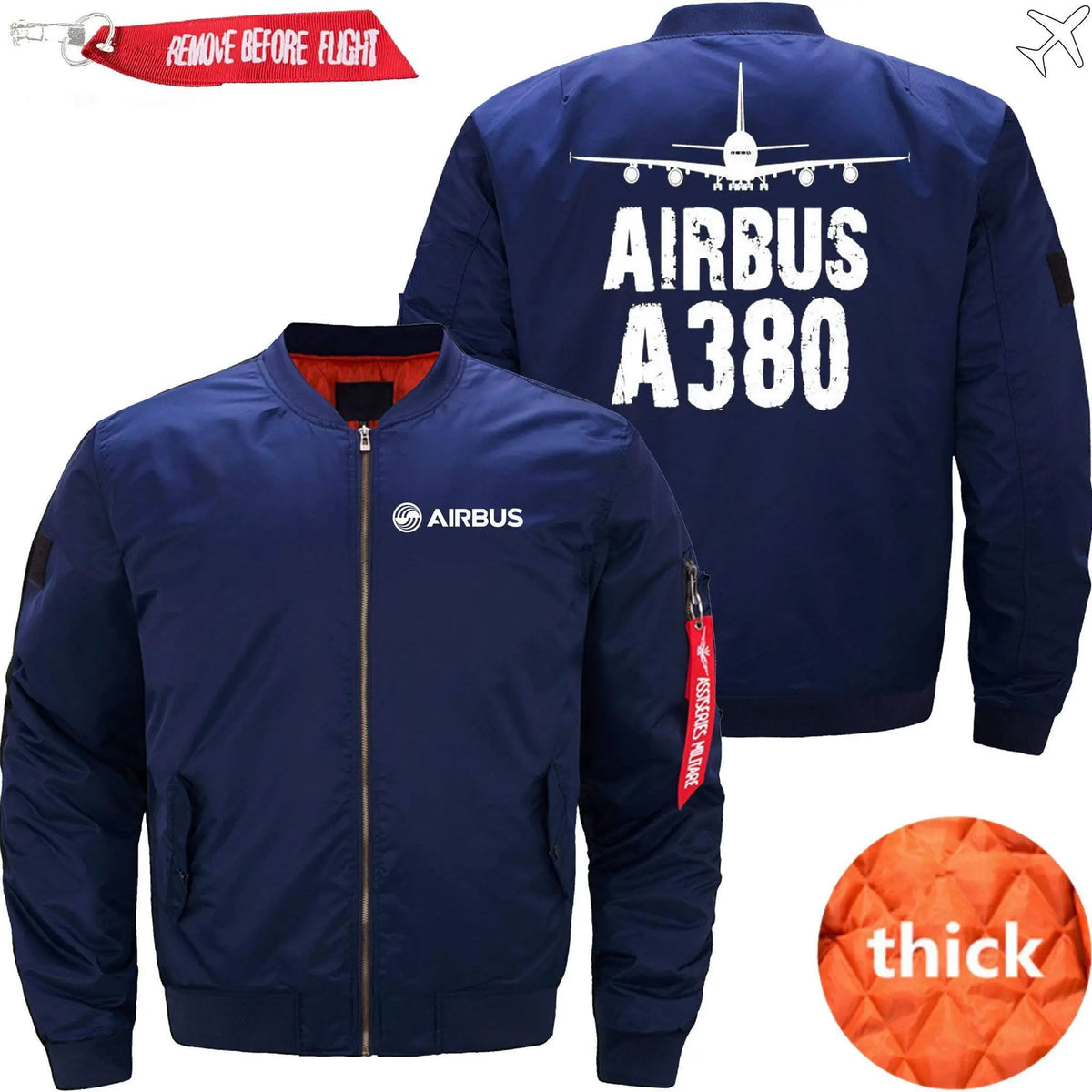 AIRBUS A380 ETET BOMBER JACKET FLIGHT JACKET AVIATOR JACKET