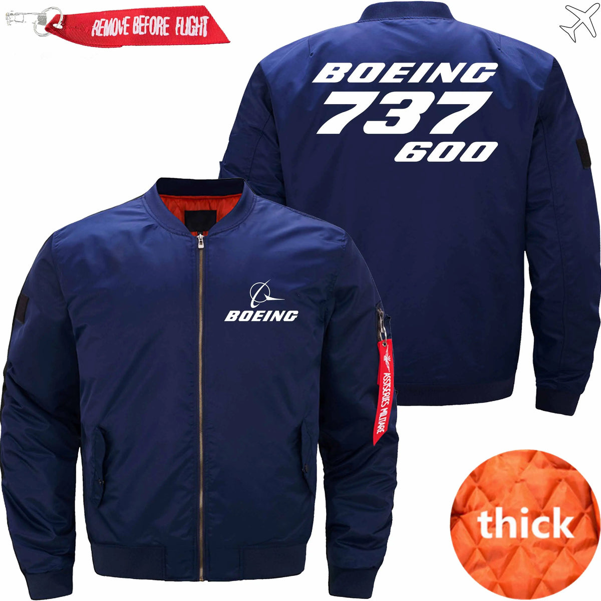 BOEING 737-600 ETET62 BOMBER JACKET FLIGHT JACKET AVIATOR JACKET