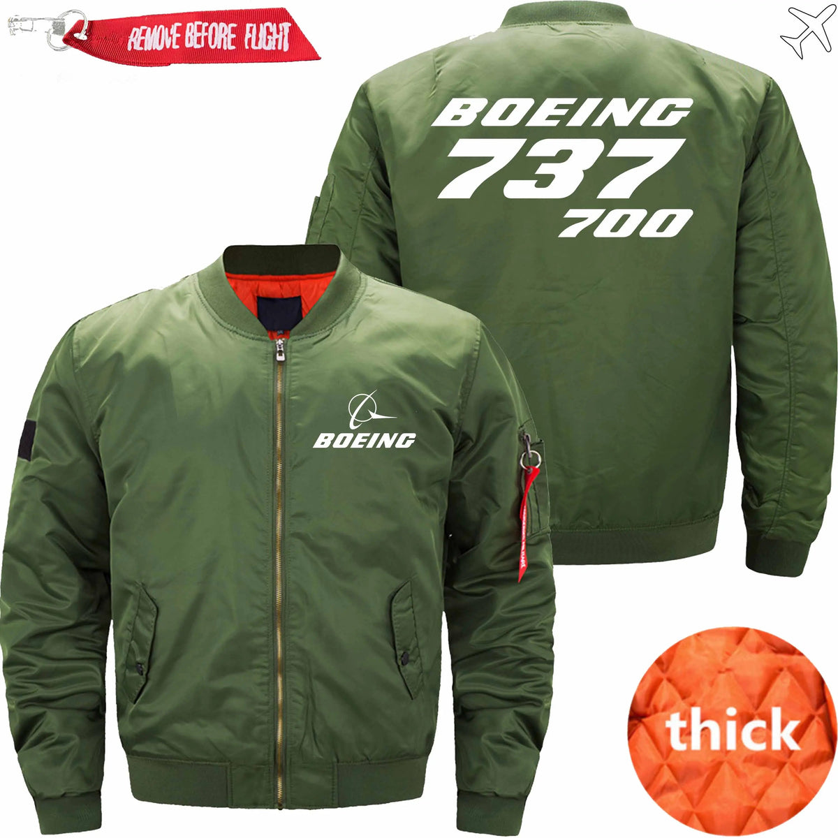 BOEING 737-700 ETET63 BOMBER JACKET FLIGHT JACKET AVIATOR JACKET