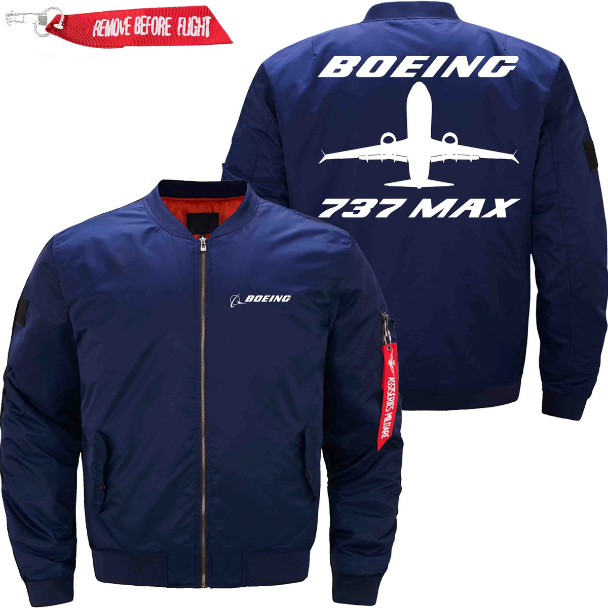 BOEING 737 MAX ETET BOMBER JACKET FLIGHT JACKET AVIATOR JACKET