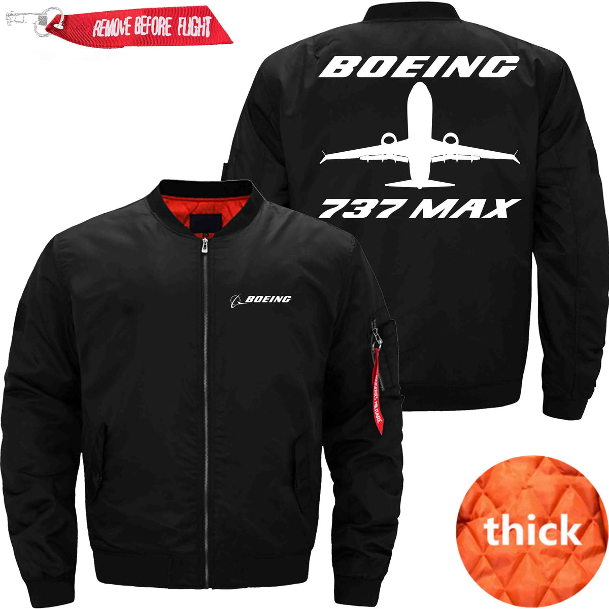 BOEING 737 MAX ETET BOMBER JACKET FLIGHT JACKET AVIATOR JACKET