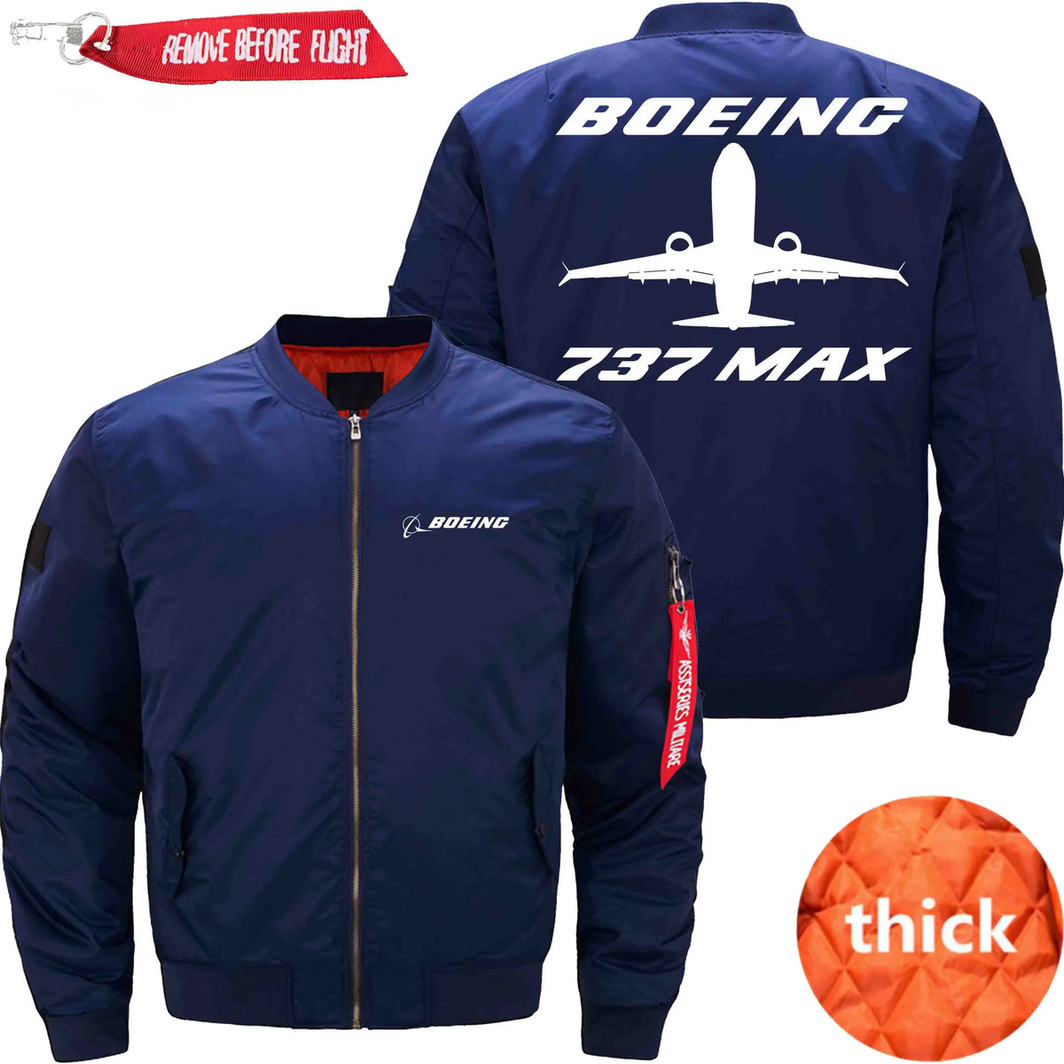 BOEING 737 MAX ETET BOMBER JACKET FLIGHT JACKET AVIATOR JACKET