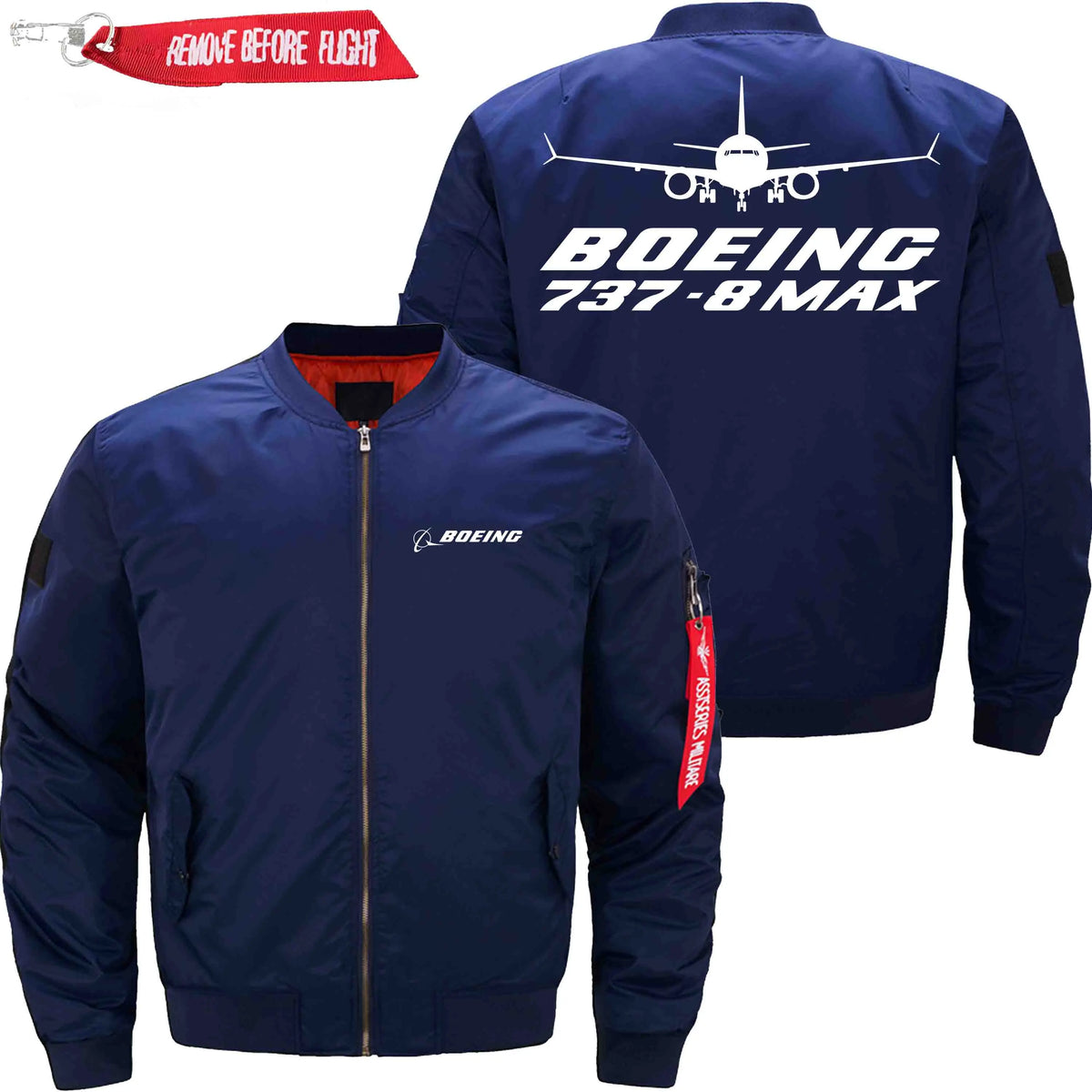 BOEING 737 MAX ETET BOMBER JACKET FLIGHT JACKET AVIATOR JACKET