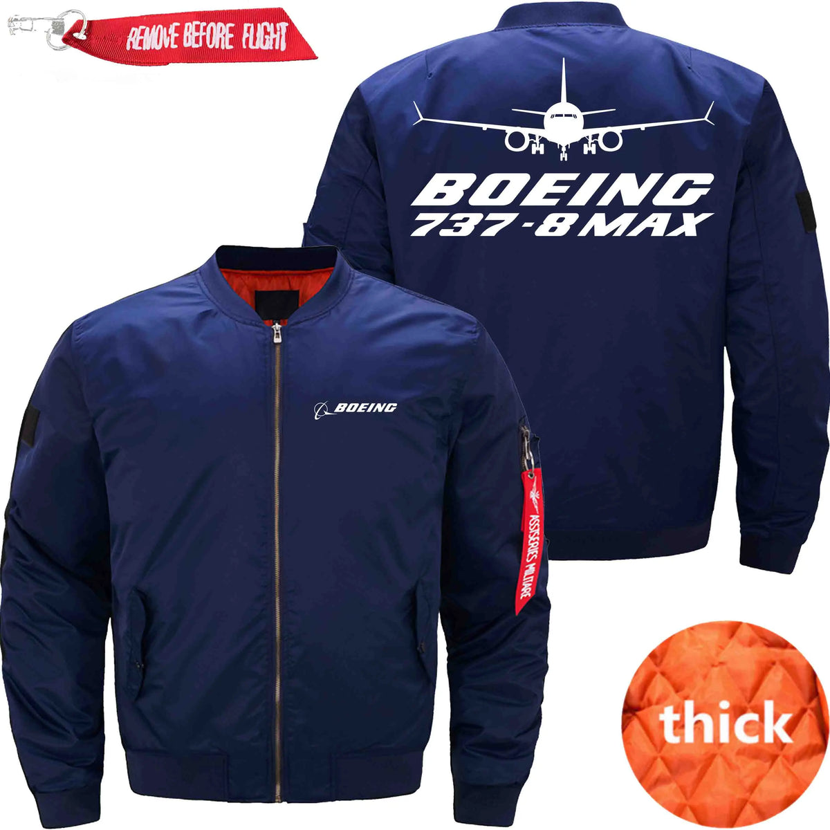 BOEING 737 MAX ETET BOMBER JACKET FLIGHT JACKET AVIATOR JACKET