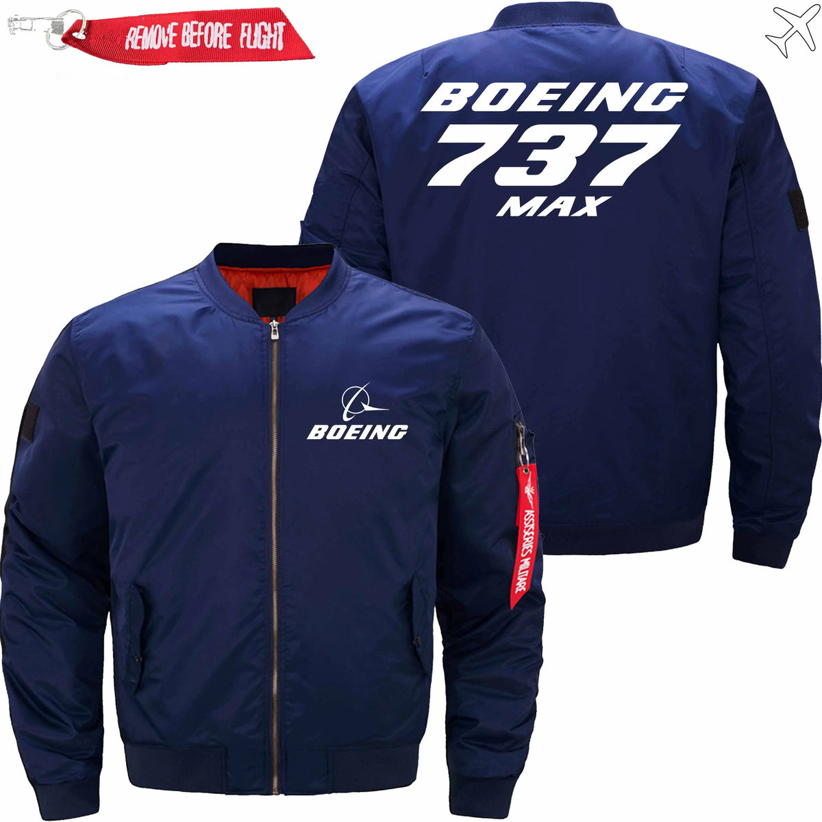 BOEING 737 MAX ETET53 BOMBER JACKET FLIGHT JACKET AVIATOR JACKET