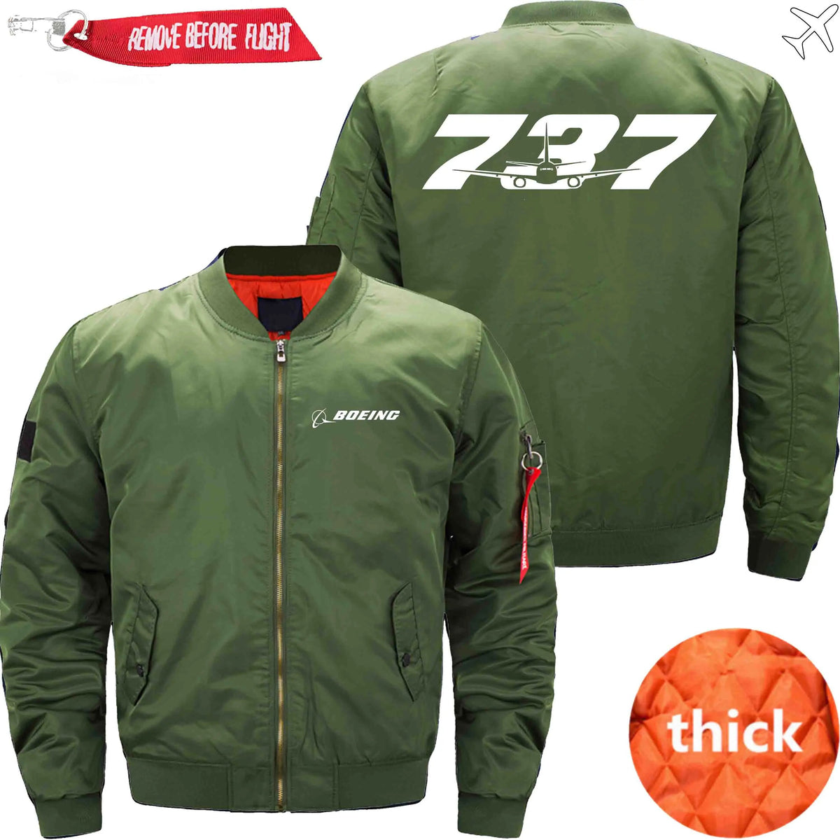 BOEING 737 ETET13 BOMBER JACKET FLIGHT JACKET AVIATOR JACKET