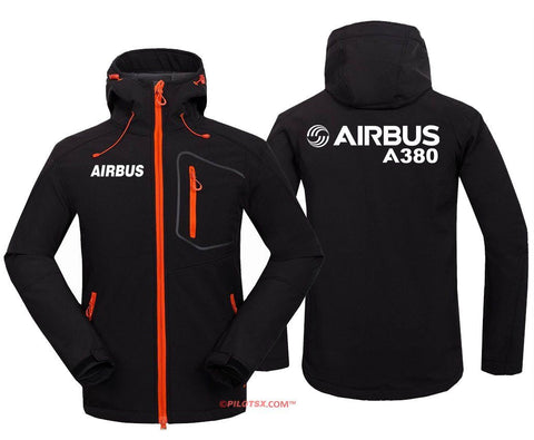 AIRBUS A380 WATERPROOF WINDPROOF SOFTSHELL HOODED JACKET