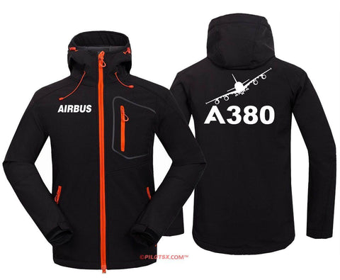 AIRBUS A380 WATERPROOF WINDPROOF SOFTSHELL HOODED JACKET