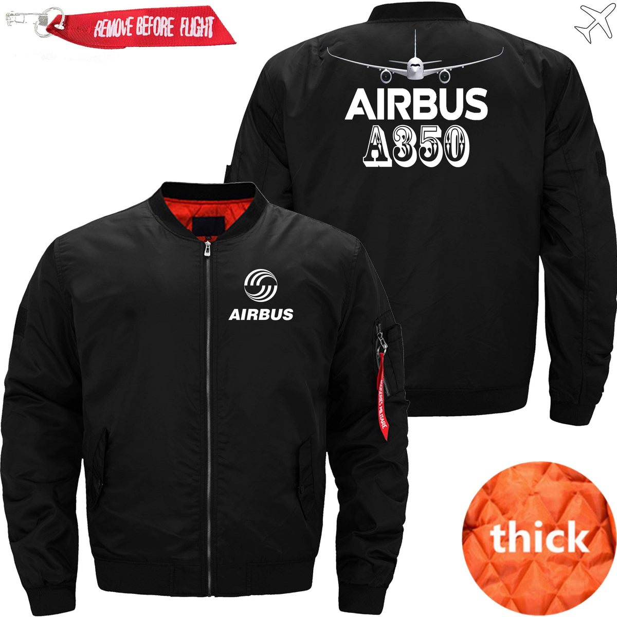 AIRBUS A350 ETET BOMBER JACKET FLIGHT JACKET AVIATOR JACKET