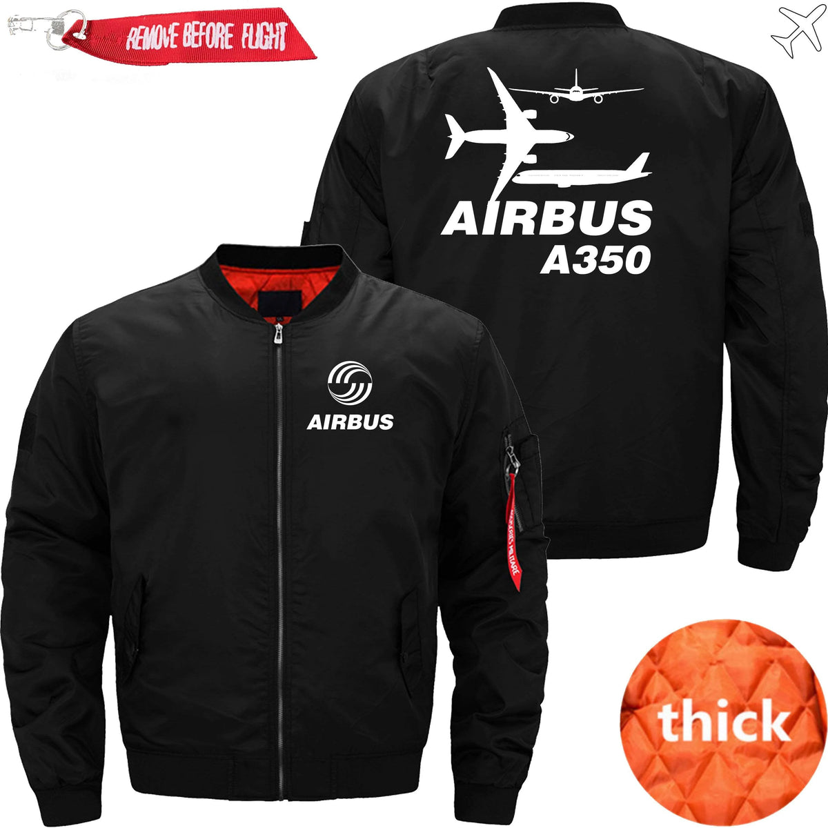 AIRBUS A350 ETET BOMBER JACKET FLIGHT JACKET AVIATOR JACKET