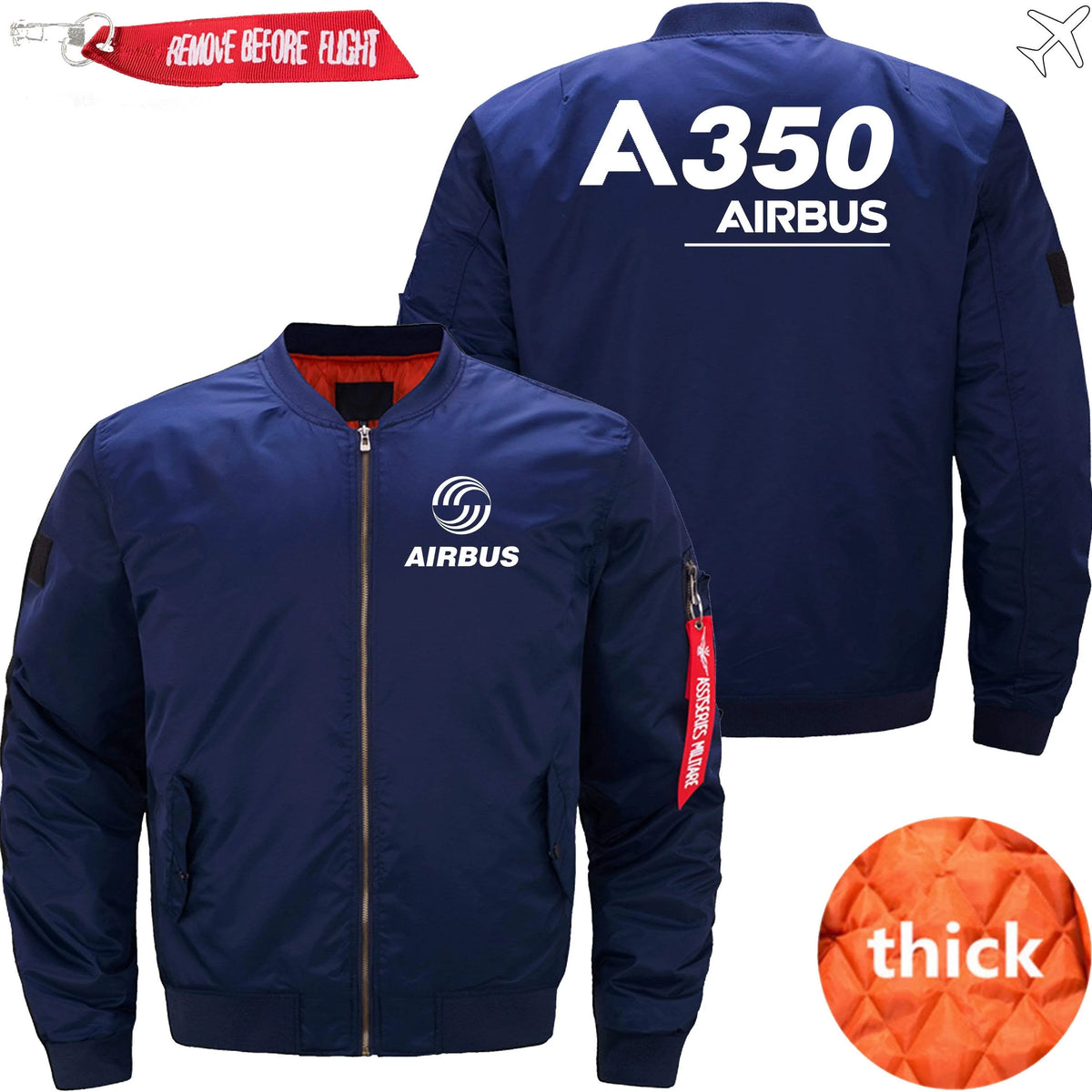 AIRBUS A350 ETET BOMBER JACKET FLIGHT JACKET AVIATOR JACKET