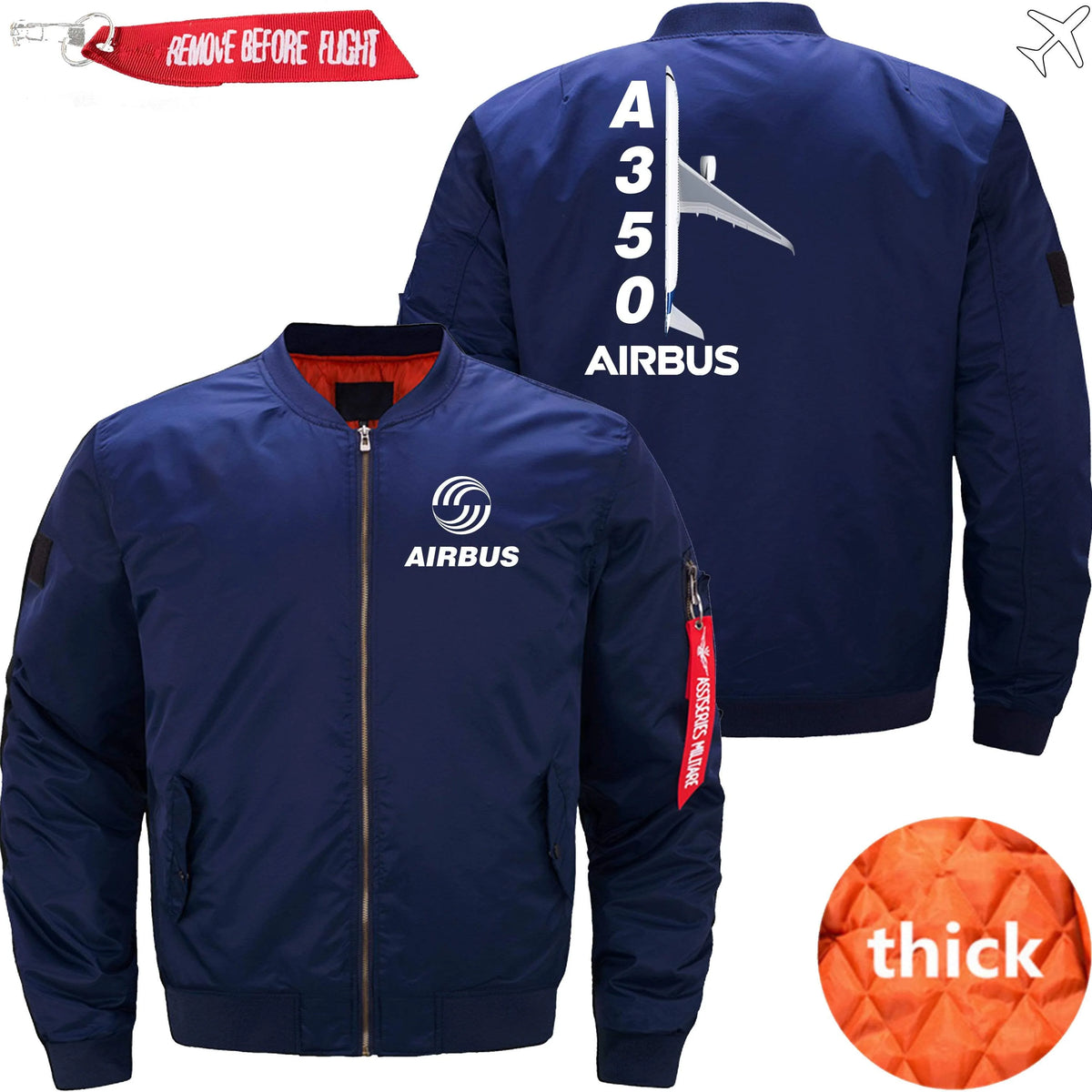 AIRBUS A350 ETET BOMBER JACKET FLIGHT JACKET AVIATOR JACKET