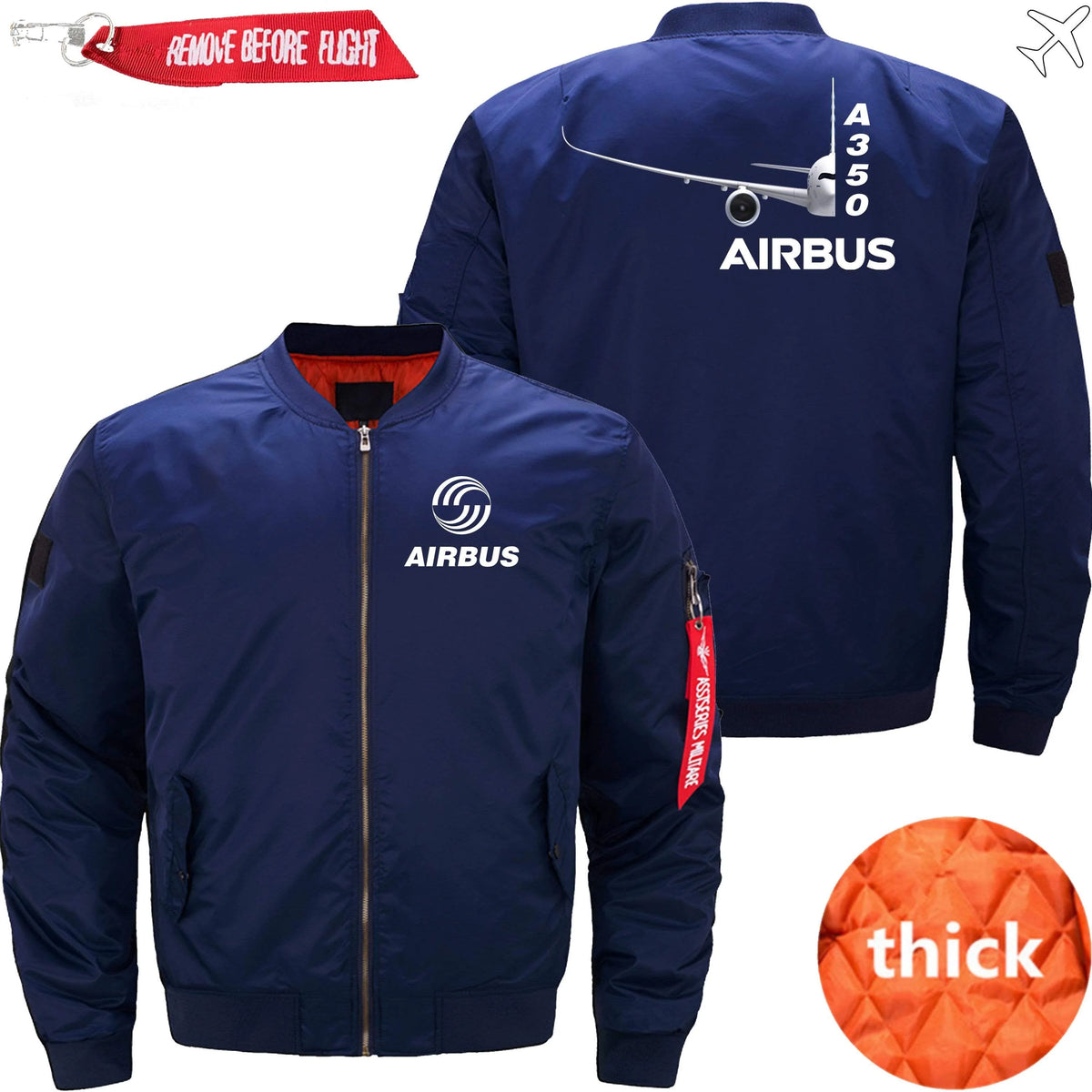 AIRBUS A350XWB ETET BOMBER JACKET FLIGHT JACKET AVIATOR JACKET