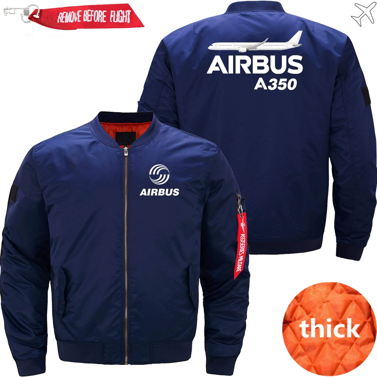 AIRBUS A350 ETET BOMBER JACKET FLIGHT JACKET AVIATOR JACKET