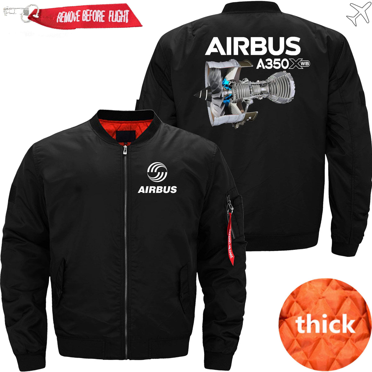 AIRBUS A350XWB ETET BOMBER JACKET FLIGHT JACKET AVIATOR JACKET