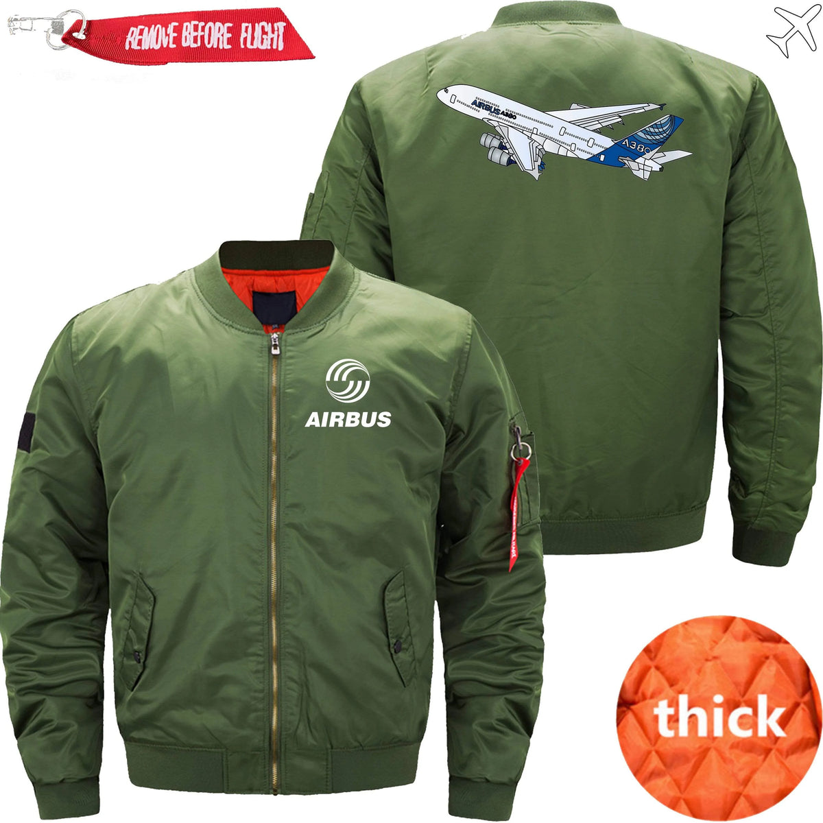 AIRBUS A380 FLYING ETET BOMBER JACKET FLIGHT JACKET AVIATOR JACKET