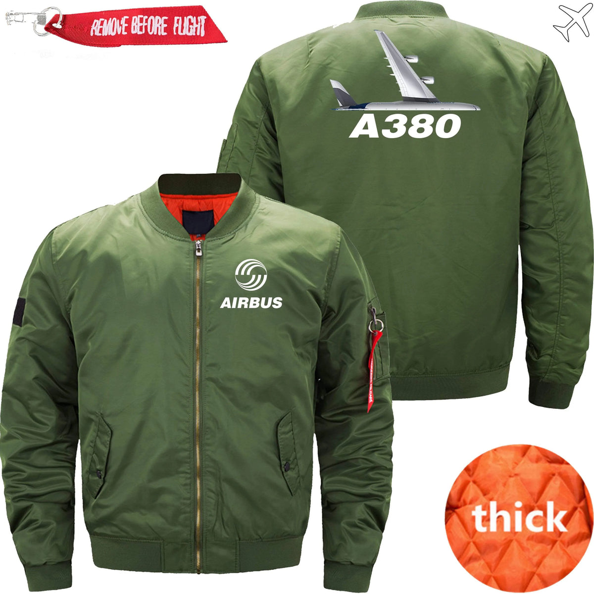 AIRBUS A380 ETET BOMBER JACKET FLIGHT JACKET AVIATOR JACKET