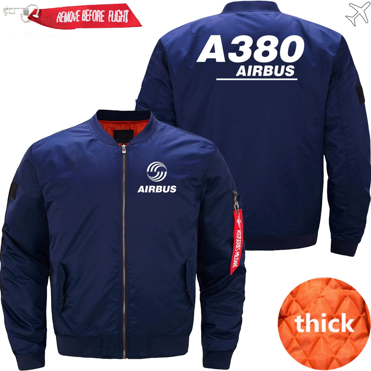 AIRBUS A380 ETET BOMBER JACKET FLIGHT JACKET AVIATOR JACKET