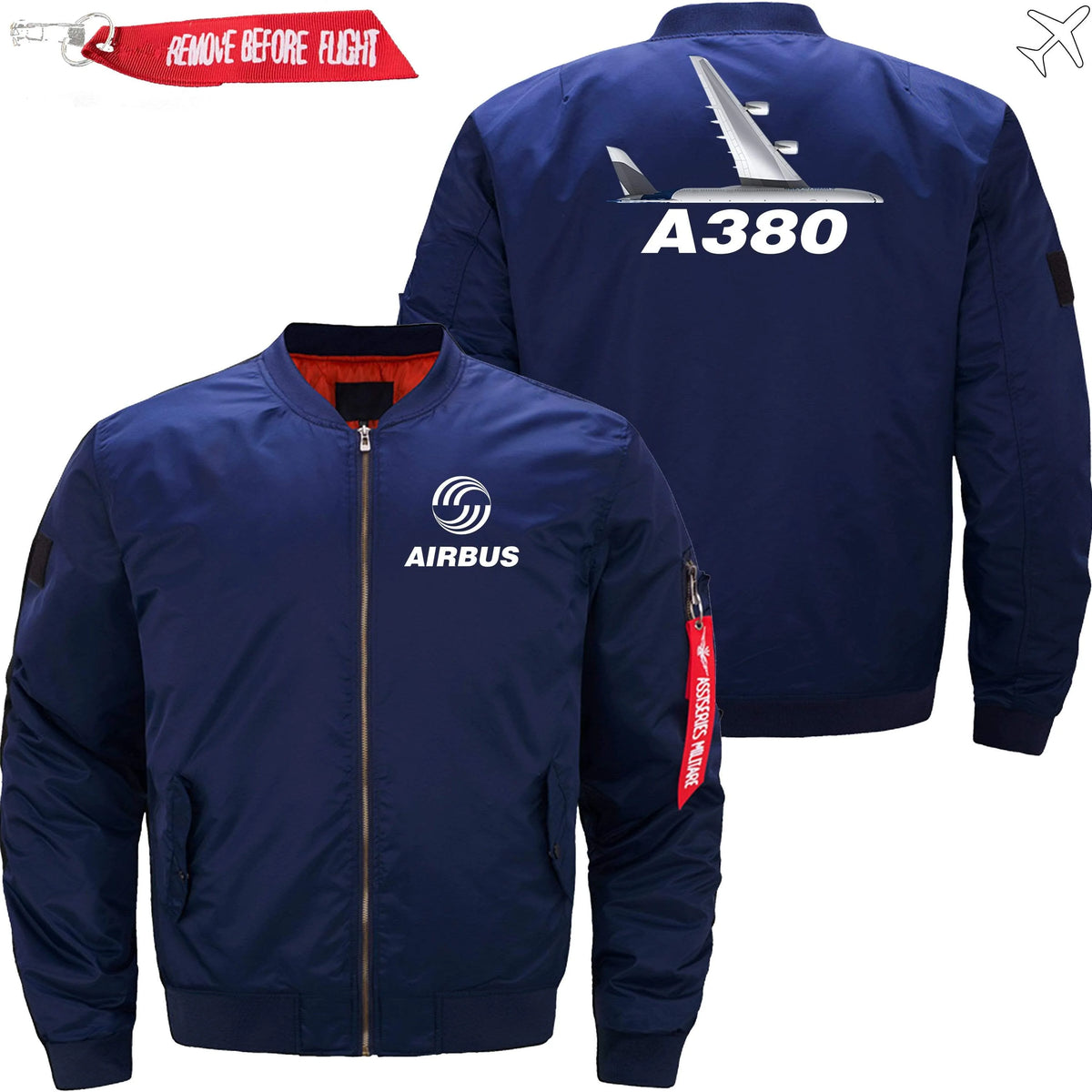 AIRBUS A380 ETET BOMBER JACKET FLIGHT JACKET AVIATOR JACKET