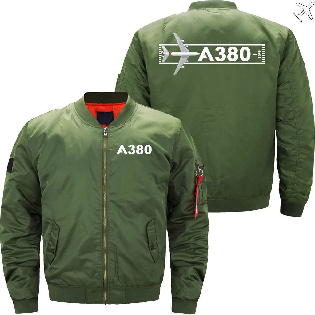 AIRBUS A380 TAKEOFF TIME ETET BOMBER JACKET FLIGHT JACKET AVIATOR JACKET