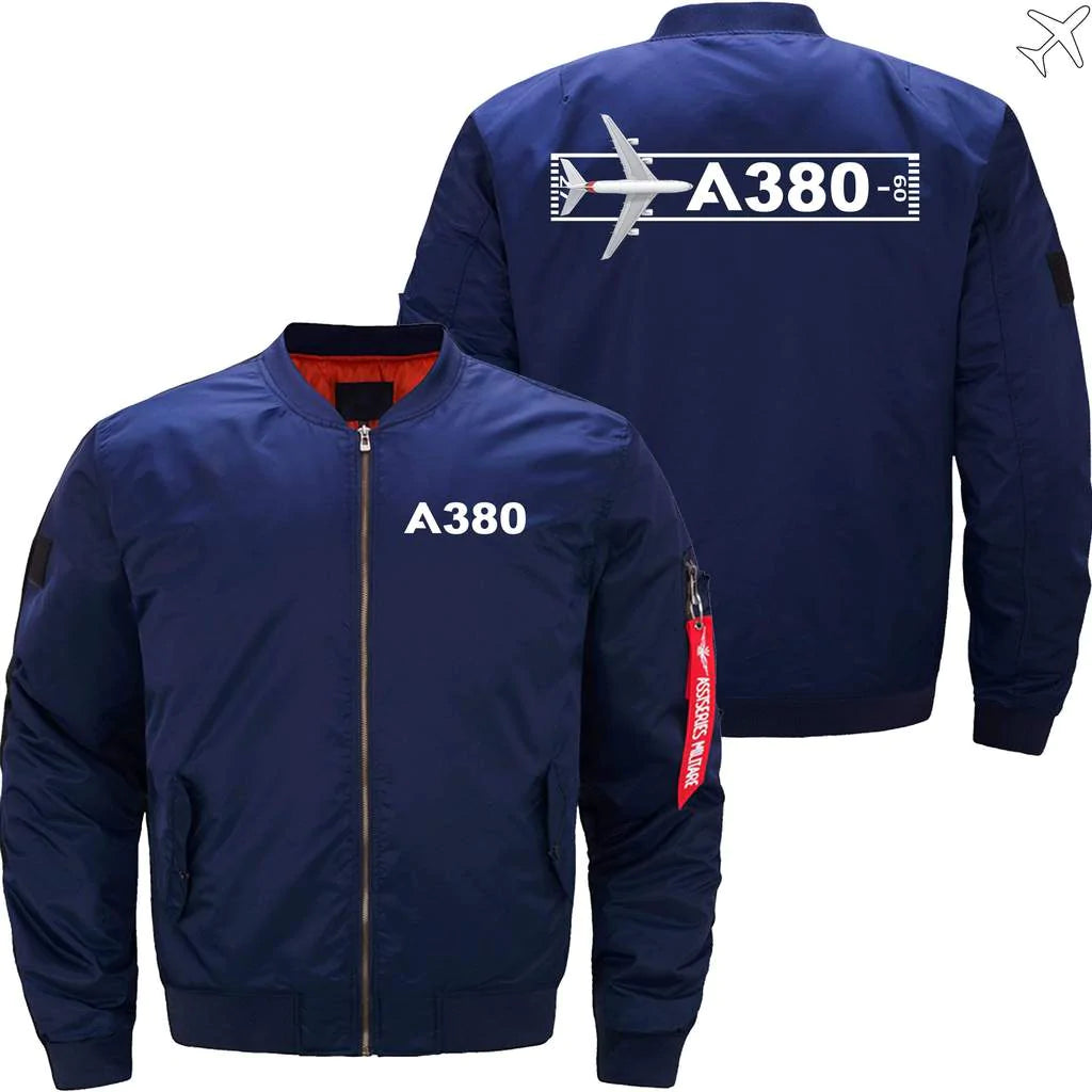 AIRBUS A380 TAKEOFF TIME ETET BOMBER JACKET FLIGHT JACKET AVIATOR JACKET