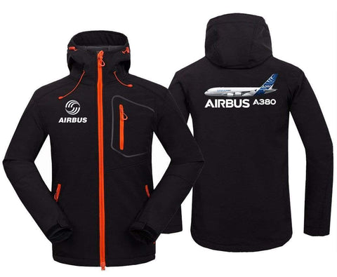 AIRPLANE LOVER Hoodie Jacket Black / S AIRBUS A3380