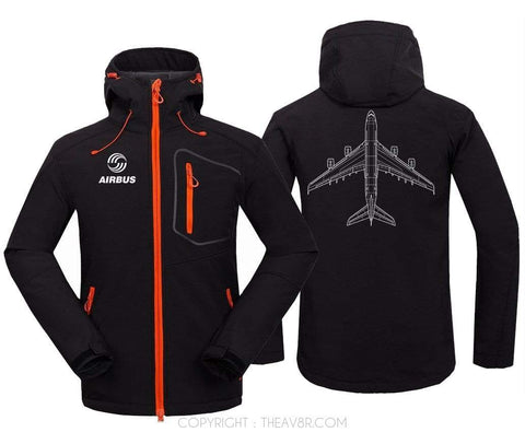 AIRPLANE LOVER Hoodie Jacket Black / S AIRBUS A380