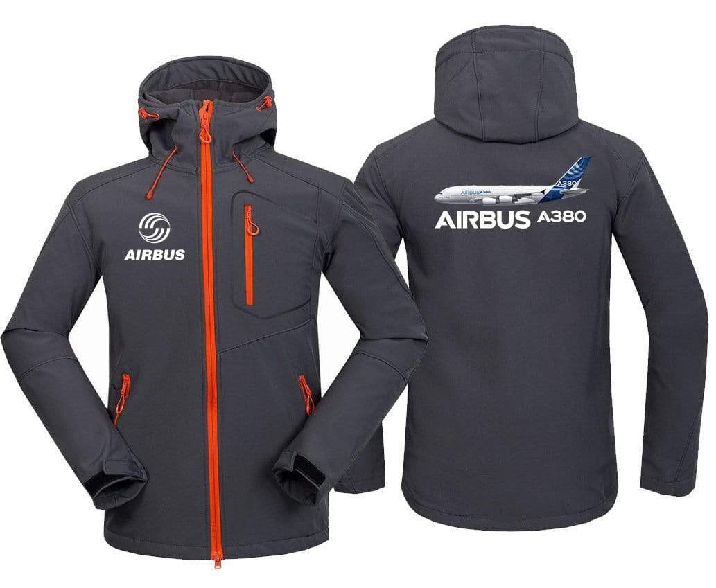 AIRPLANE LOVER Hoodie Jacket Dark Gray / S AIRBUS A3380