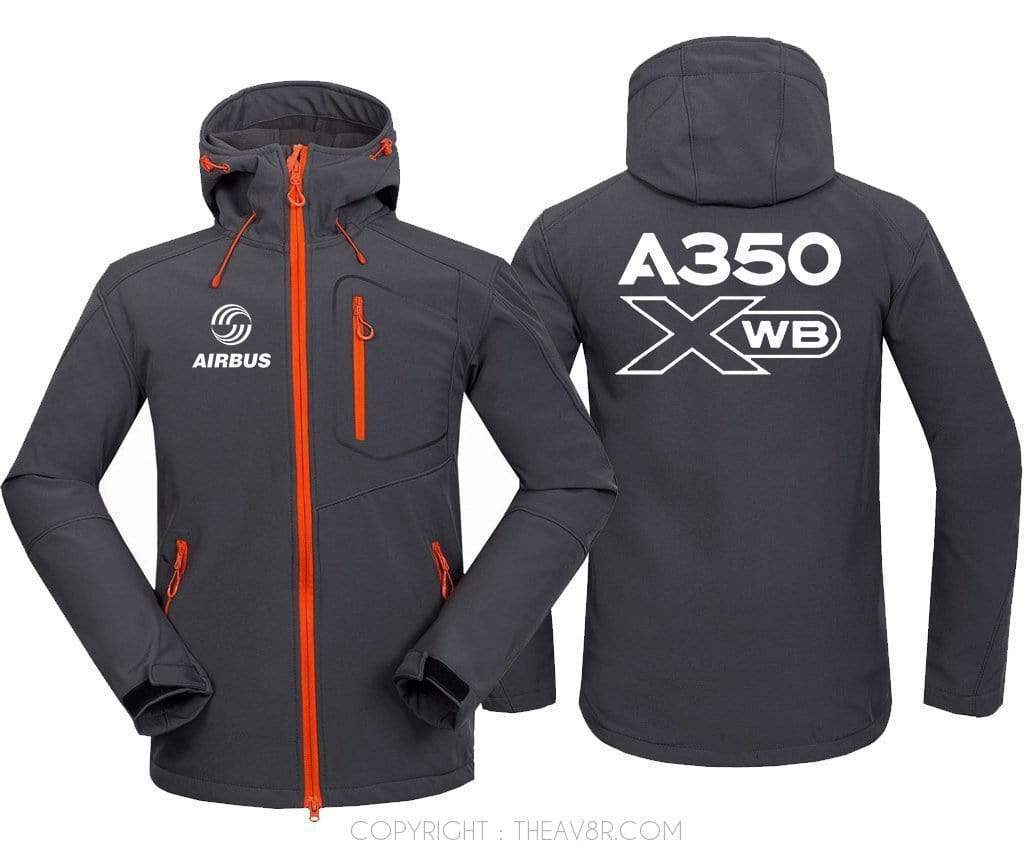 AIRPLANE LOVER Hoodie Jacket Dark Gray / S AIRBUS A350 XBW