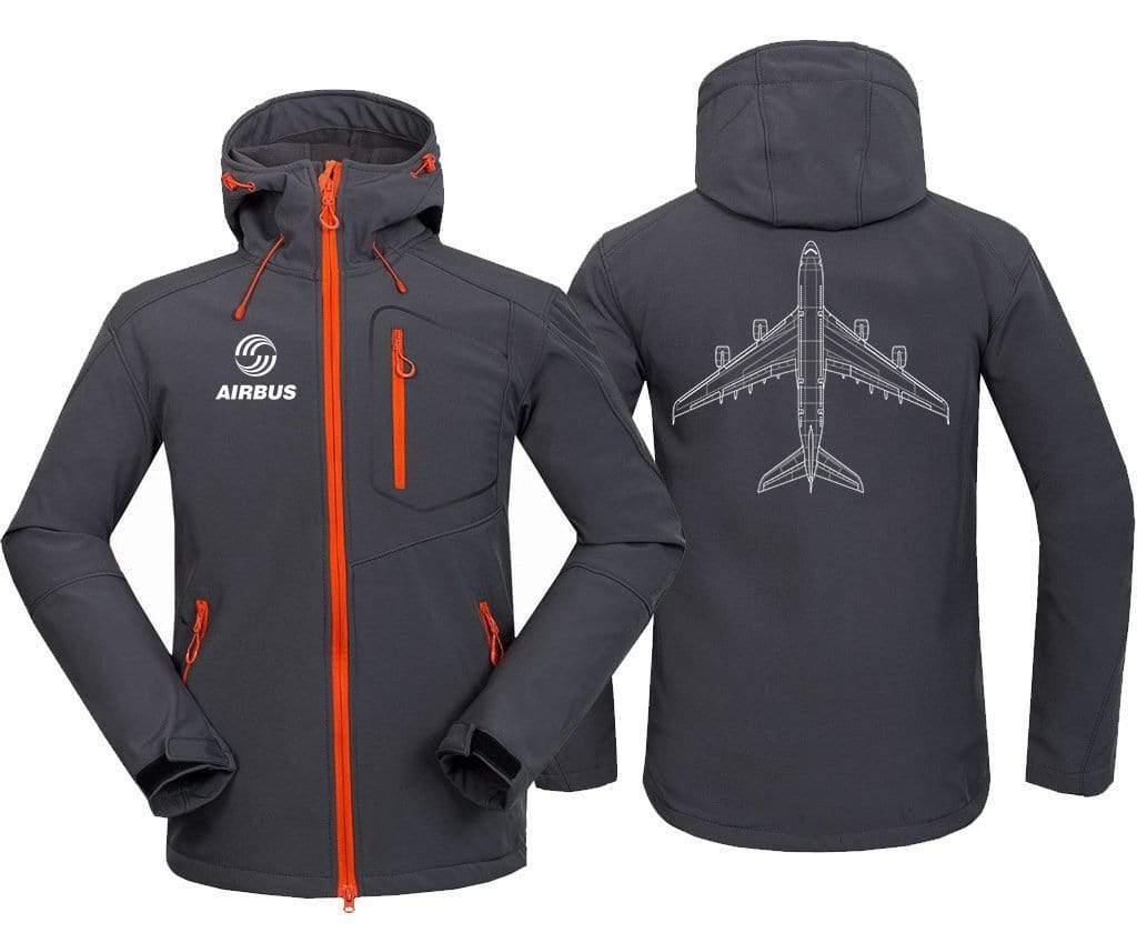 AIRPLANE LOVER Hoodie Jacket Dark Gray / S AIRBUS A380