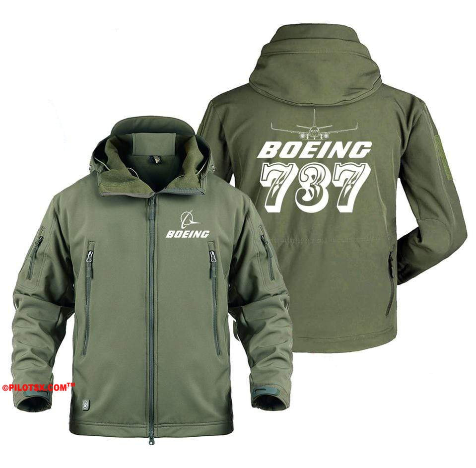 AIRPLANE LOVER Military Fleece Army Green / S Boeing 737