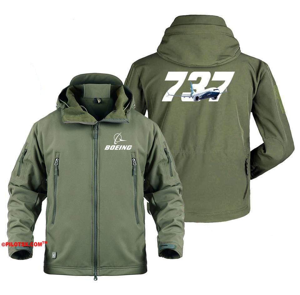 AIRPLANE LOVER Military Fleece Army Green / S Boeing 737