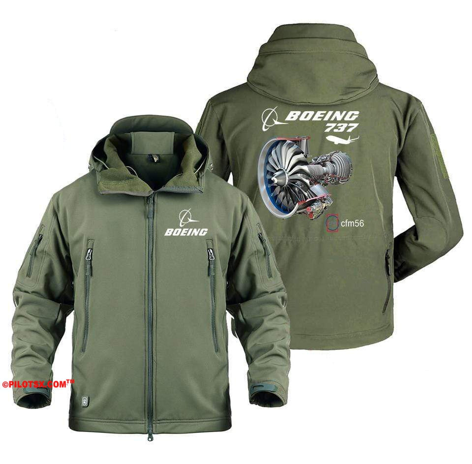 AIRPLANE LOVER Military Fleece Army Green / S Boeing 737-CFM56