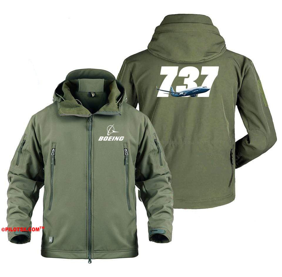 AIRPLANE LOVER Military Fleece Army Green / S Boeing 737 Flying