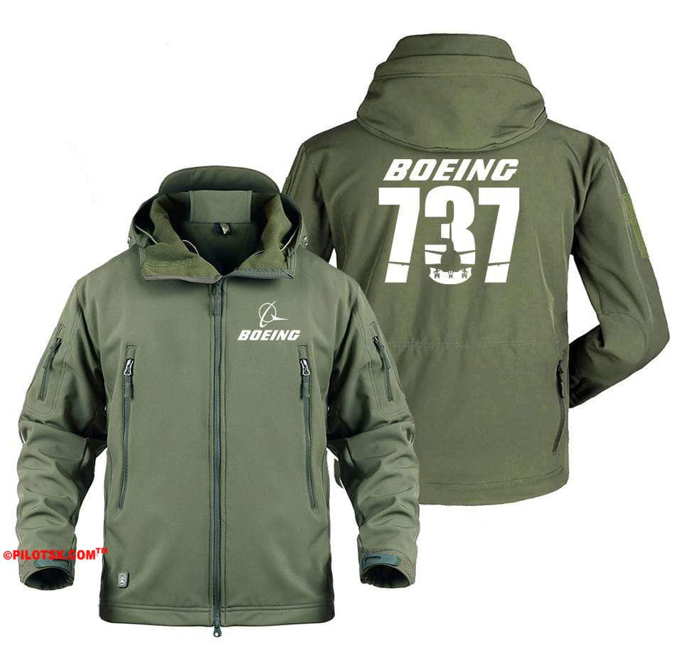 AIRPLANE LOVER Military Fleece Army Green / S Boeing 737 Shadow